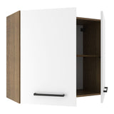 Mueble Superior de Cocina Agata Marron y Blanco 80x66cm con Un Entrepaño - MUEBLES SUPERIORES DE COCINA | Bylmo
