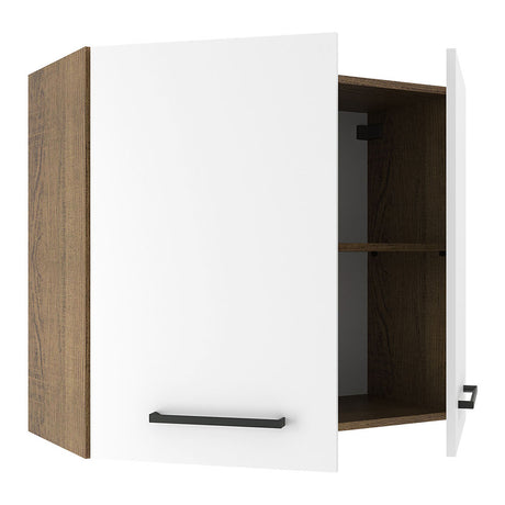 Mueble Superior de Cocina Agata Marron y Blanco 80x66cm con Un Entrepaño - MUEBLES SUPERIORES DE COCINA | Bylmo