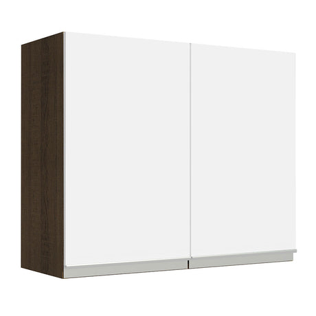 Mueble Superior de Cocina Glamy Marron y Blanco 80x66cm con Un Entrepaño - MUEBLES SUPERIORES DE COCINA | Bylmo