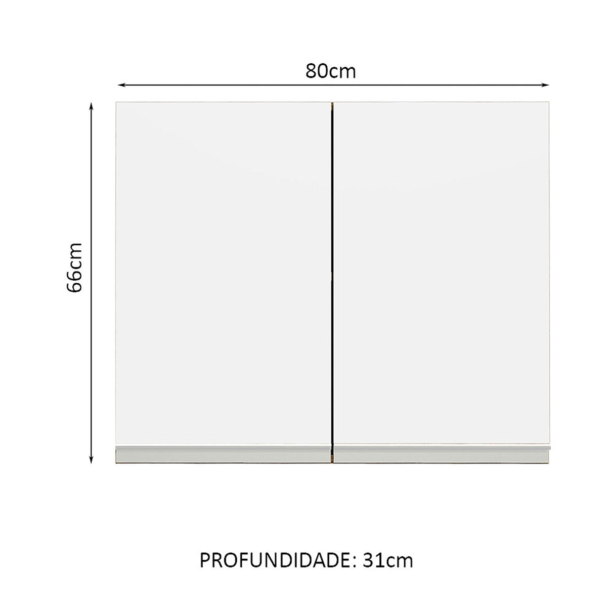 Mueble Superior de Cocina Glamy Marron y Blanco 80x66cm con Un Entrepaño - MUEBLES SUPERIORES DE COCINA | Bylmo