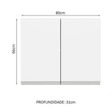 Mueble Superior de Cocina Glamy Marron y Blanco 80x66cm con Un Entrepaño - MUEBLES SUPERIORES DE COCINA | Bylmo