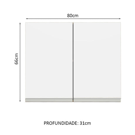 Mueble Superior de Cocina Glamy Marron y Blanco 80x66cm con Un Entrepaño - MUEBLES SUPERIORES DE COCINA | Bylmo
