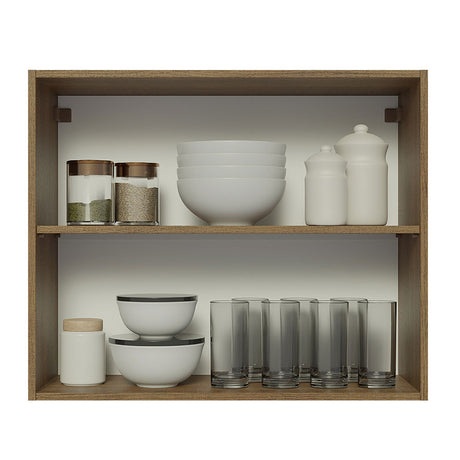 Mueble Superior de Cocina Glamy Marron y Blanco 80x66cm con Un Entrepaño - MUEBLES SUPERIORES DE COCINA | Bylmo