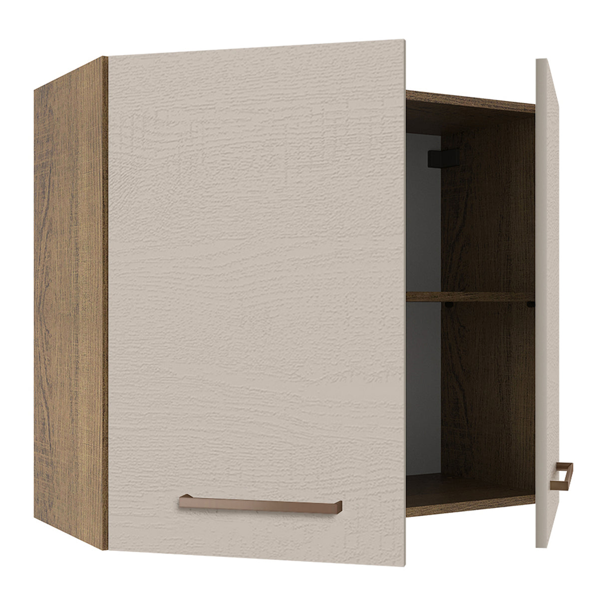 Mueble Superior de Cocina Agata Marron y Crema 80x66cm con Un Entrepaño - MUEBLES SUPERIORES DE COCINA | Bylmo