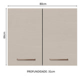 Mueble Superior de Cocina Agata Marron y Crema 80x66cm con Un Entrepaño - MUEBLES SUPERIORES DE COCINA | Bylmo