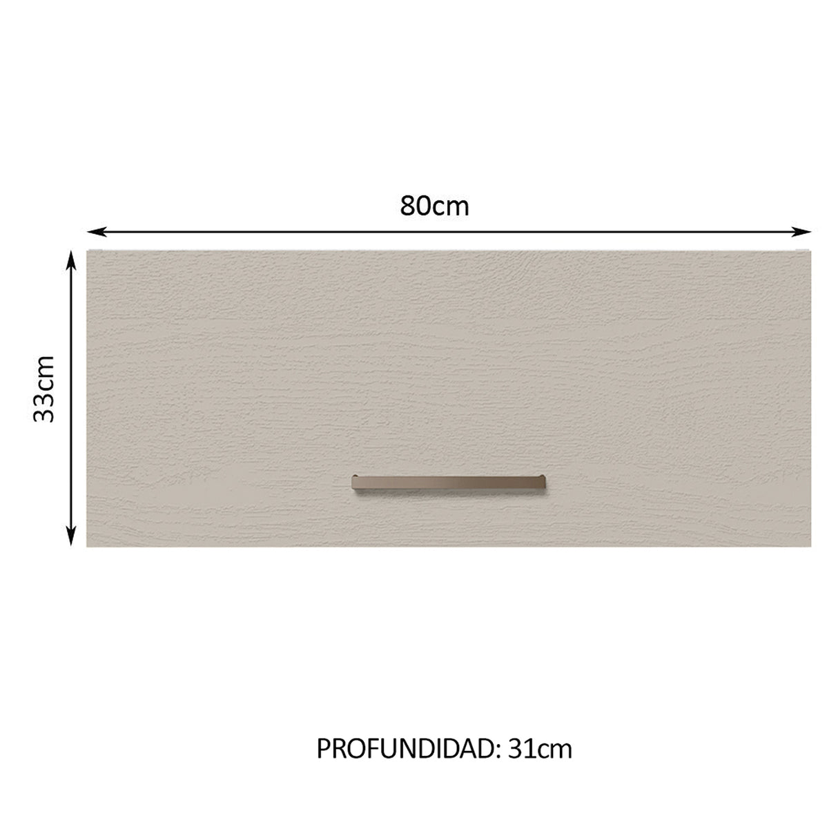 Mueble Superior de Cocina Agata Blanco y Crema 80x33cm Sin Entrepaños - MUEBLES SUPERIORES DE COCINA | Bylmo