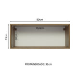 Mueble Superior de Cocina Glamy Marron 80x33cm Sin Entrepaños - MUEBLES SUPERIORES DE COCINA | Bylmo