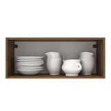 Mueble Superior de Cocina Agata Marron y Blanco 80x33cm Sin Entrepaños - MUEBLES SUPERIORES DE COCINA | Bylmo