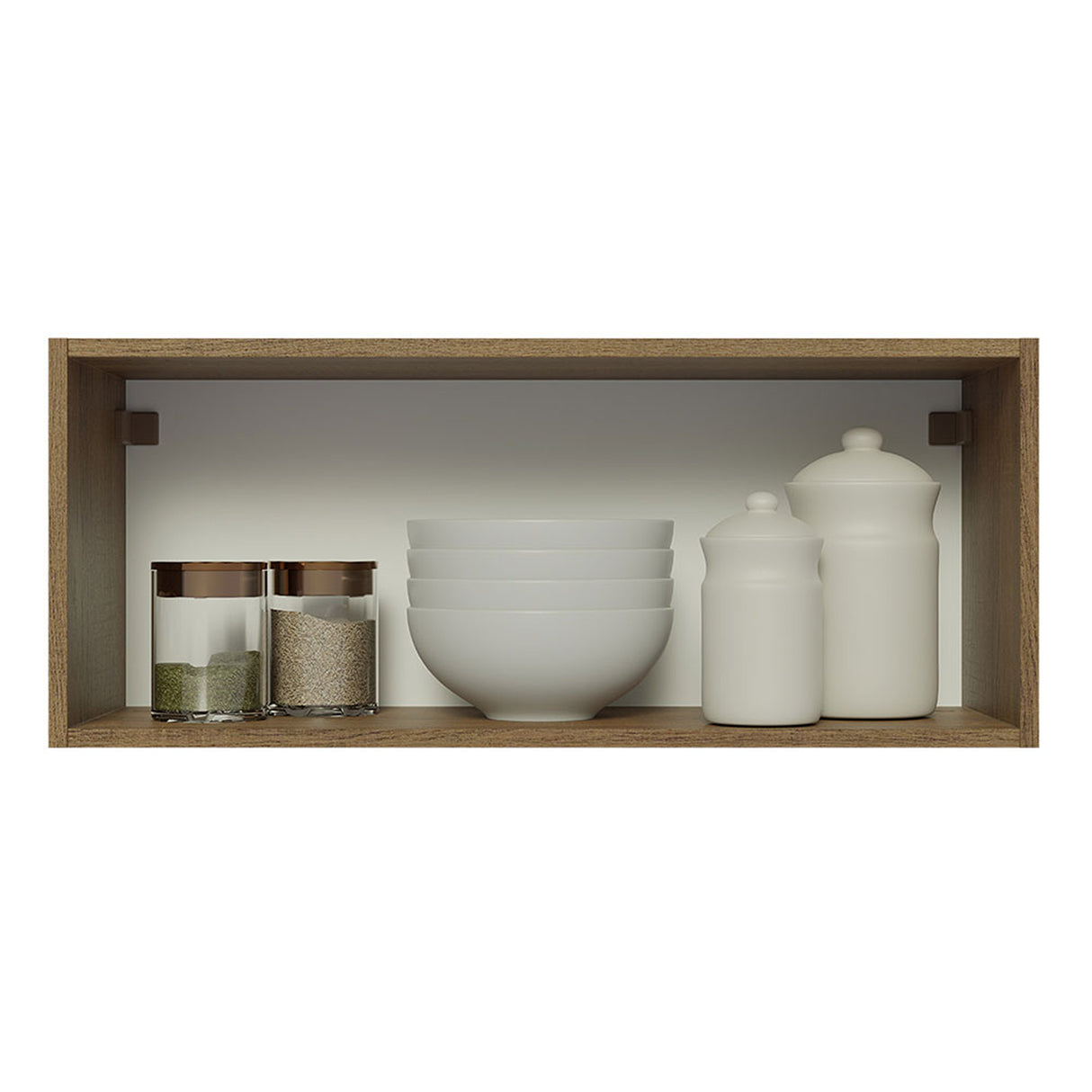 Mueble Superior de Cocina Glamy Marron y Blanco 80x33cm Sin Entrepaños - MUEBLES SUPERIORES DE COCINA | Bylmo