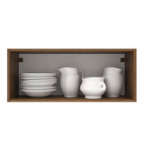 Mueble Superior de Cocina Agata Marron y Crema 80x33cm Sin Entrepaños - MUEBLES SUPERIORES DE COCINA | Bylmo