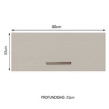 Mueble Superior de Cocina Agata Marron y Crema 80x33cm Sin Entrepaños - MUEBLES SUPERIORES DE COCINA | Bylmo