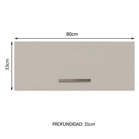 Mueble Superior de Cocina Agata Marron y Crema 80x33cm Sin Entrepaños - MUEBLES SUPERIORES DE COCINA | Bylmo