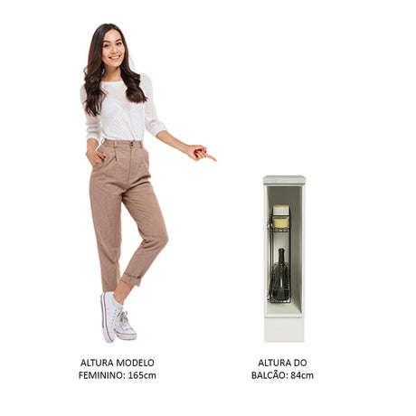 Mueble Auxiliar de Cocina Glamy Blanco y Gris 20x84cm Para Condimentos - BARRAS Y MUEBLES AUXILIARES | Bylmo