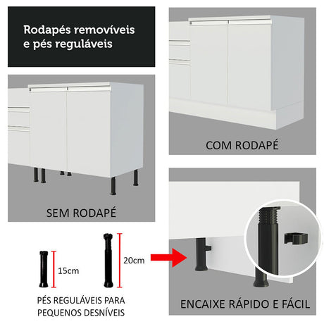 Mueble Auxiliar de Cocina Glamy Blanco y Gris 20x84cm Para Condimentos