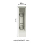 Mueble Auxiliar de Cocina Glamy Blanco y Gris 20x84cm Para Condimentos - BARRAS Y MUEBLES AUXILIARES | Bylmo