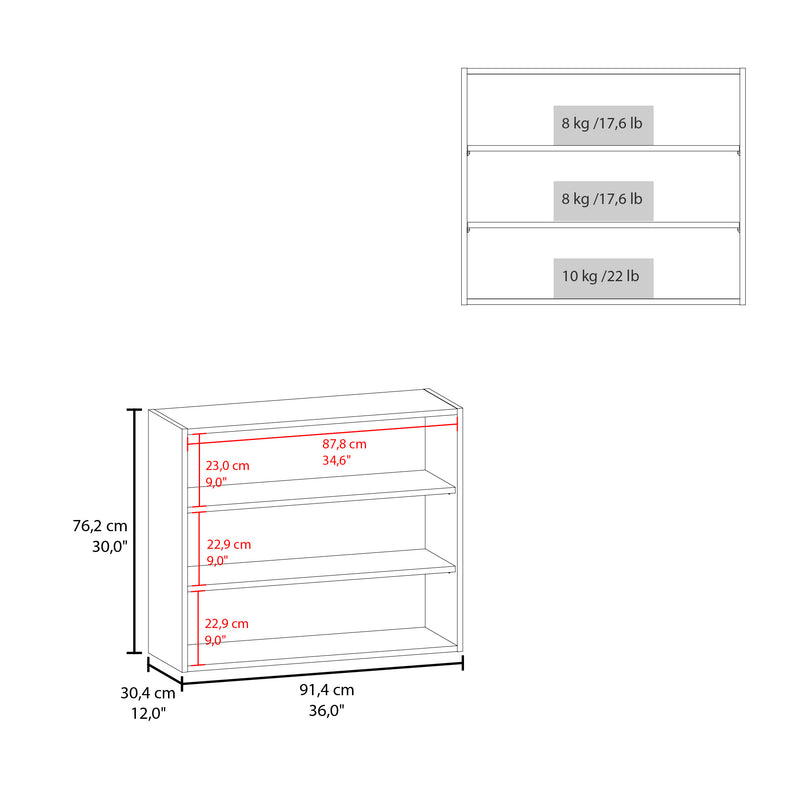 Mueble Superior De Cocina Blanco 91x76.2cm Sin Puertas Y Con Dos Entrepaños