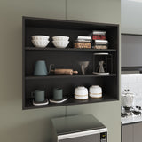 Mueble Superior de Cocina Wengue 91x76.2cm sin Puertas y con Dos Entrepaños - MUEBLES SUPERIORES DE COCINA | Bylmo