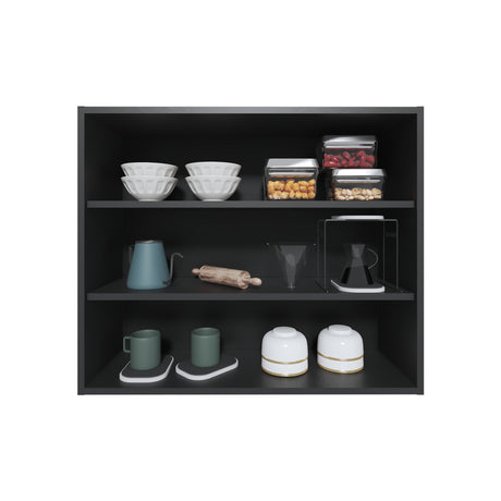 Mueble Superior de Cocina Wengue 91x76.2cm sin Puertas y con Dos Entrepaños - MUEBLES SUPERIORES DE COCINA | Bylmo