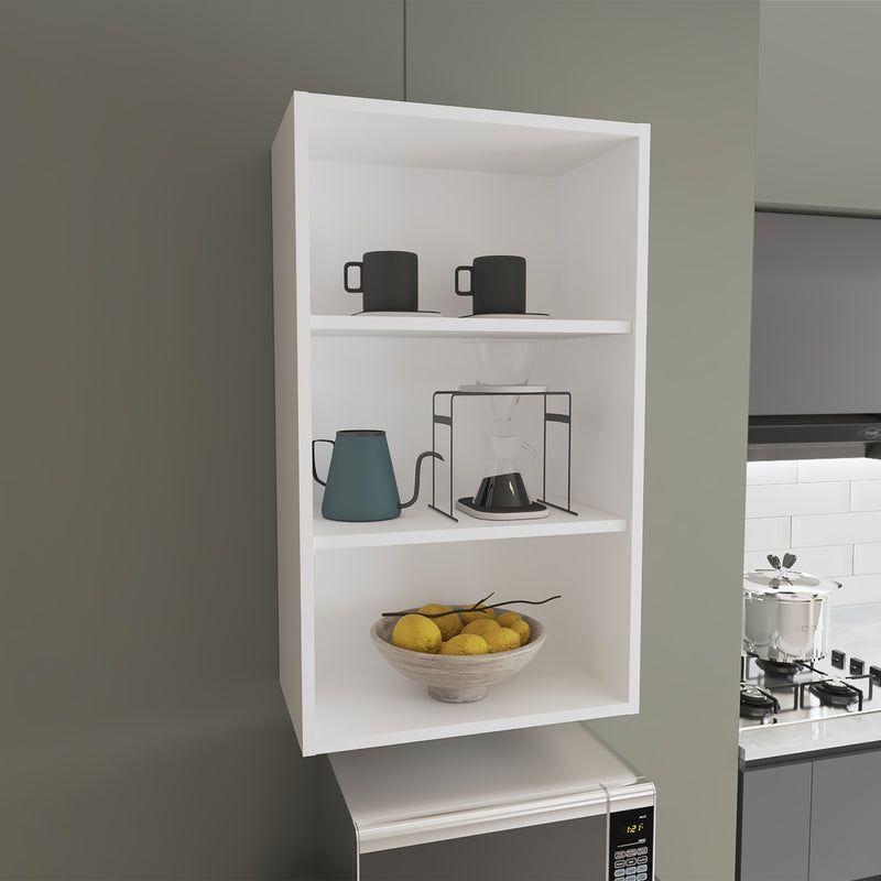 Mueble Superior De Cocina Blanco 53.3x91.4cm Sin Puertas Y Con Dos Entrepaños