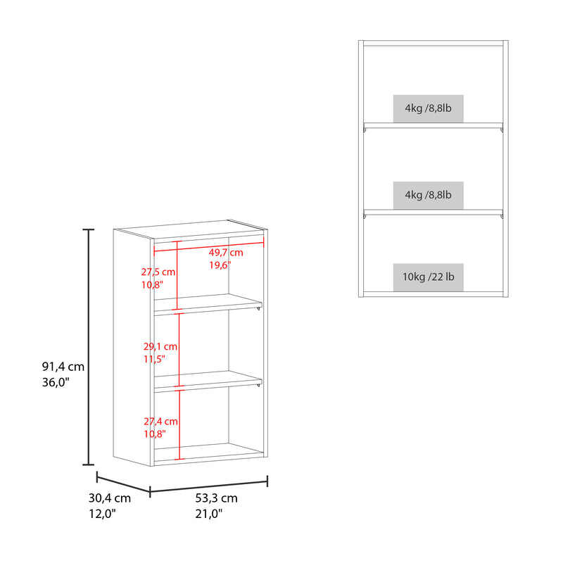 Mueble Superior De Cocina Blanco 53.3x91.4cm Sin Puertas Y Con Dos Entrepaños