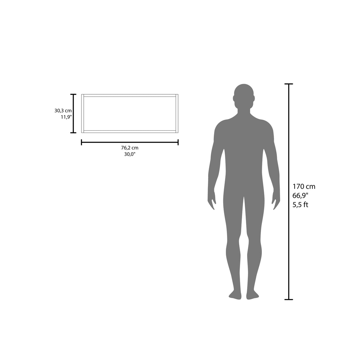Mueble Superior de Cocina Wengue 76.2x30.4cm sin Puertas y sin Entrepaños - MUEBLES SUPERIORES DE COCINA | Bylmo