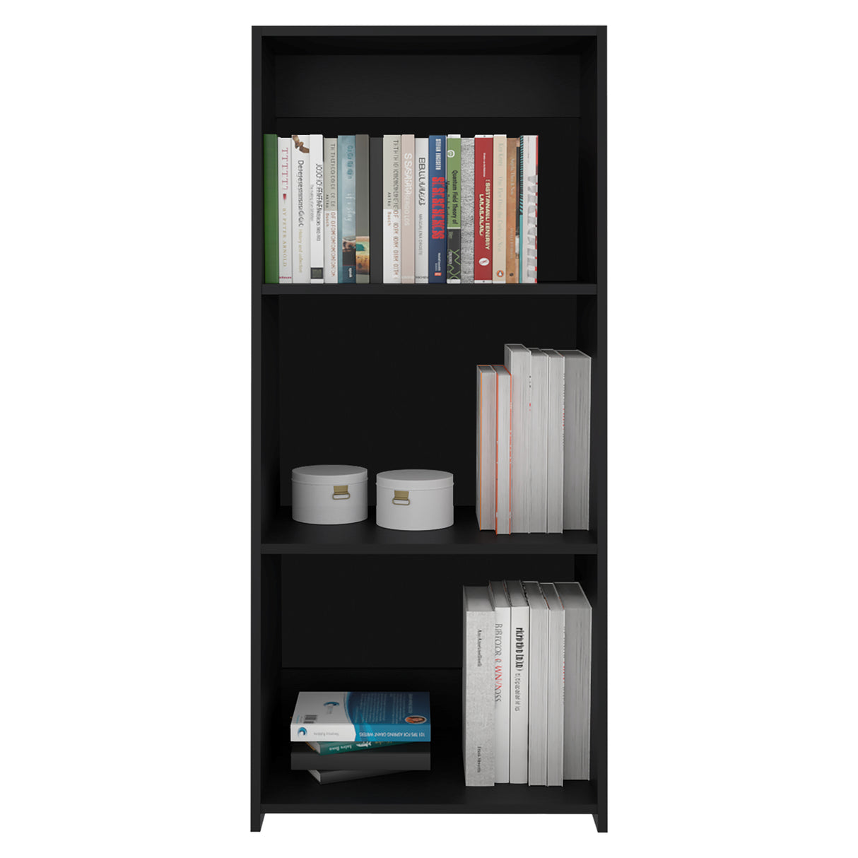Biblioteca Note Wengue 53.1x120cm Rectangular Con Tres Compartimientos - BIBLIOTECAS Y ESTANTERIAS | Bylmo