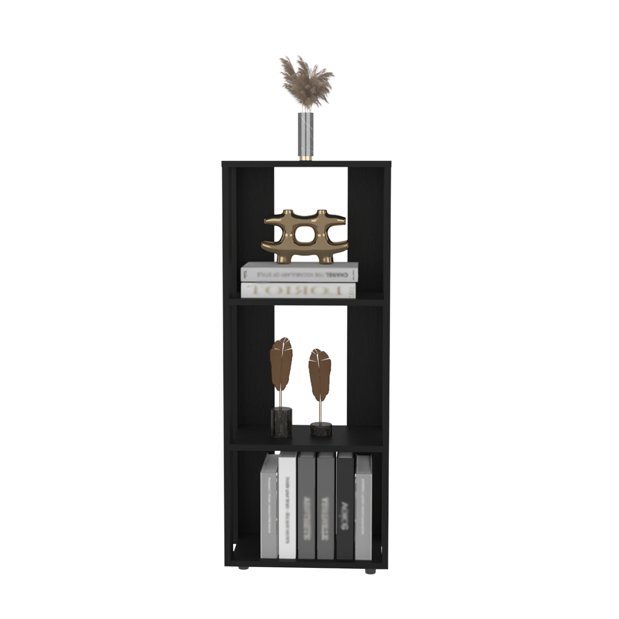 Biblioteca Office Wengue 40x100cm Rectangular Con Tres Compartimientos - BIBLIOTECAS Y ESTANTERIAS | Bylmo