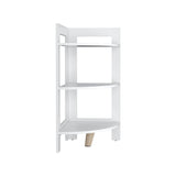 Mesa Auxiliar Esquinera Riga Blanco 38.8x80.6cm con Patas y Tres Compartimientos - MESAS AUXILIARES | Bylmo