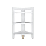 Mesa Auxiliar Esquinera Riga Blanco 38.8x80.6cm con Patas y Tres Compartimientos - MESAS AUXILIARES | Bylmo