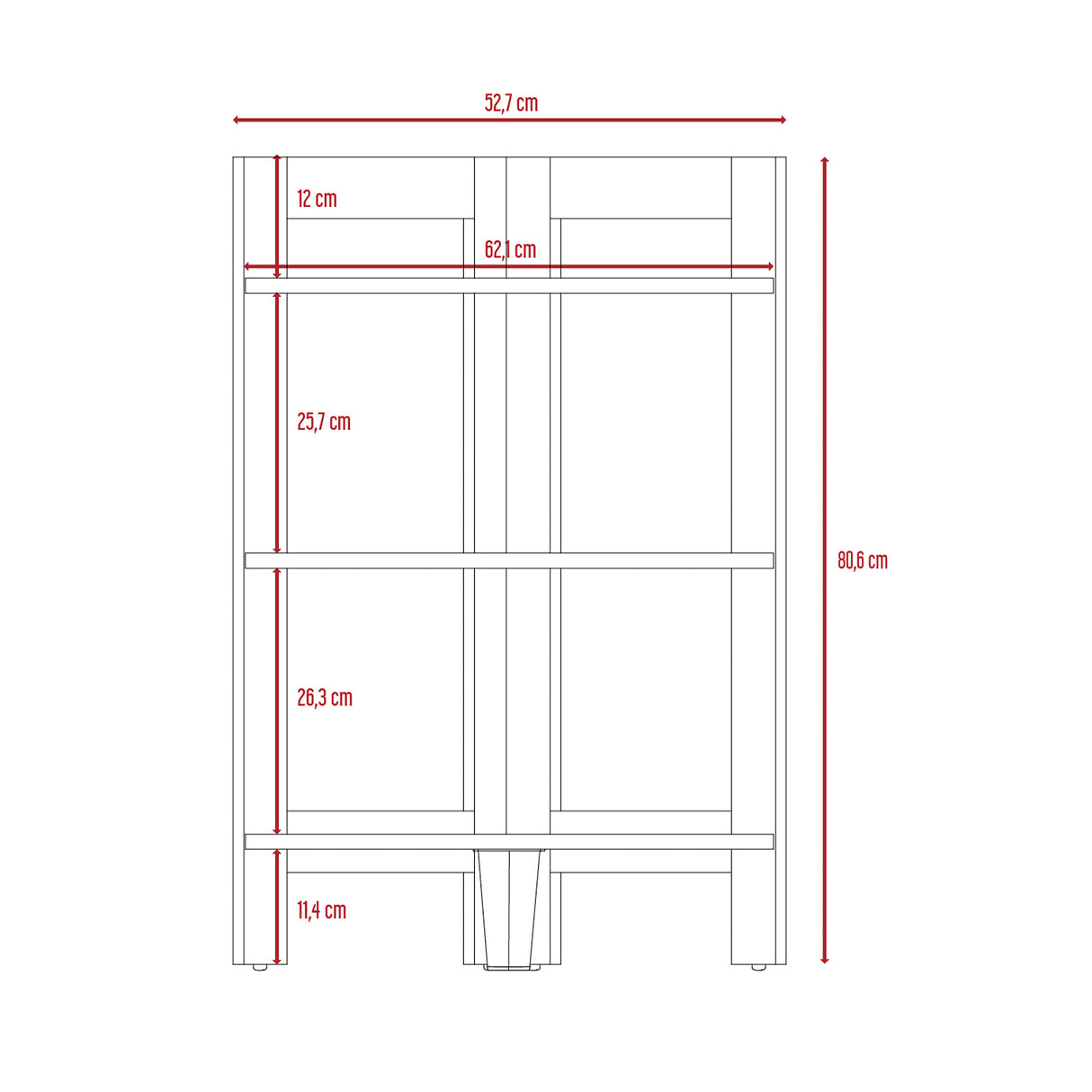 Mesa Auxiliar Esquinera Riga Blanco 38.8x80.6cm con Patas y Tres Compartimientos - MESAS AUXILIARES | Bylmo