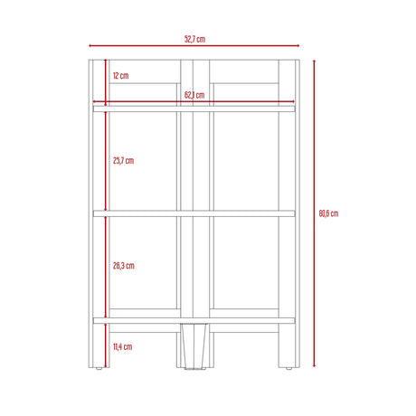 Mesa Auxiliar Esquinera Riga Blanco 38.8x80.6cm con Patas y Tres Compartimientos - MESAS AUXILIARES | Bylmo