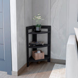 Mesa Auxiliar Esquinera Riga Wengue 38.8x80.6cm con Patas y Tres Compartimientos - MESAS AUXILIARES | Bylmo