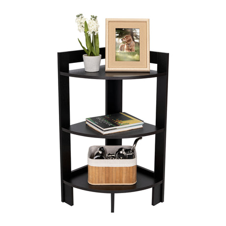 Mesa Auxiliar Esquinera Riga Wengue 38.8x80.6cm con Patas y Tres Compartimientos - MESAS AUXILIARES | Bylmo