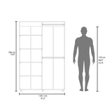Closet Eco Milan y Blanco 120.1x184cm con Siete Compartimientos - CLOSETS | Bylmo