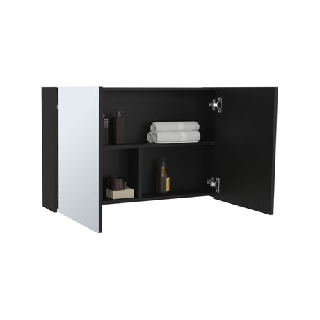 Gabinete de Baño Botiquin 80 Wengue 80x50cm Rectangular con Espejo y Un Entrepaño - GABINETES DE BANHO | Bylmo