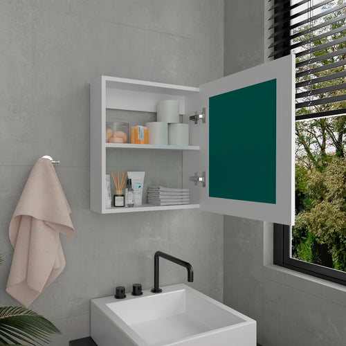 Gabinete De Baño Luma Blanco 47.2x52.2cm Rectangular Con Espejo Y Un Entrepaño