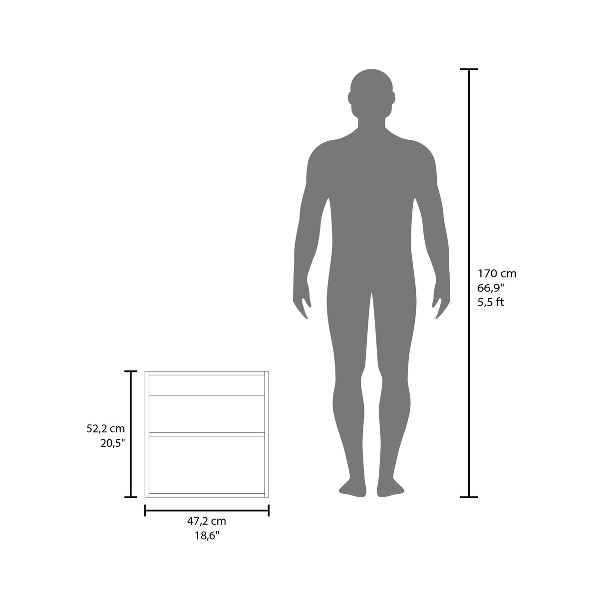 Gabinete de Baño Luma Wengue 47.2x52.2cm Rectangular con Espejo y Un Entrepaño - GABINETES DE BANHO | Bylmo