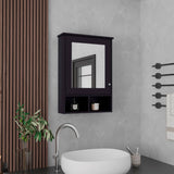 Gabinete de Baño Viña Wengue 53x73.6cm Rectangular con Espejo y Tres Entrepaños - GABINETES DE BANHO | Bylmo