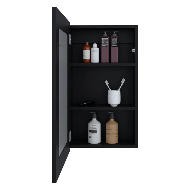 Gabinete De Baño Juno Wengue 39x65.3cm Rectangular Con Espejo Y Dos Entrepaños