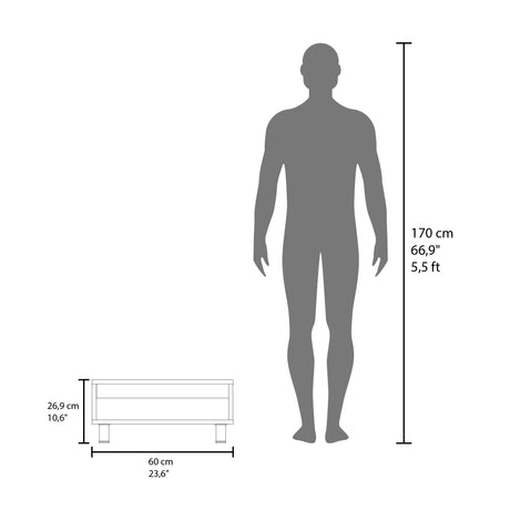Mesa de Centro Eclipse Wengue 60x26.9cm Rectangular con Patas y con Compartimiento - MESAS DE CENTRO | Bylmo