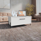 Mesa de Centro Shanghai Blanco 84.2x39.5cm Rectangular con Patas y con Compartimiento - MESAS DE CENTRO | Bylmo