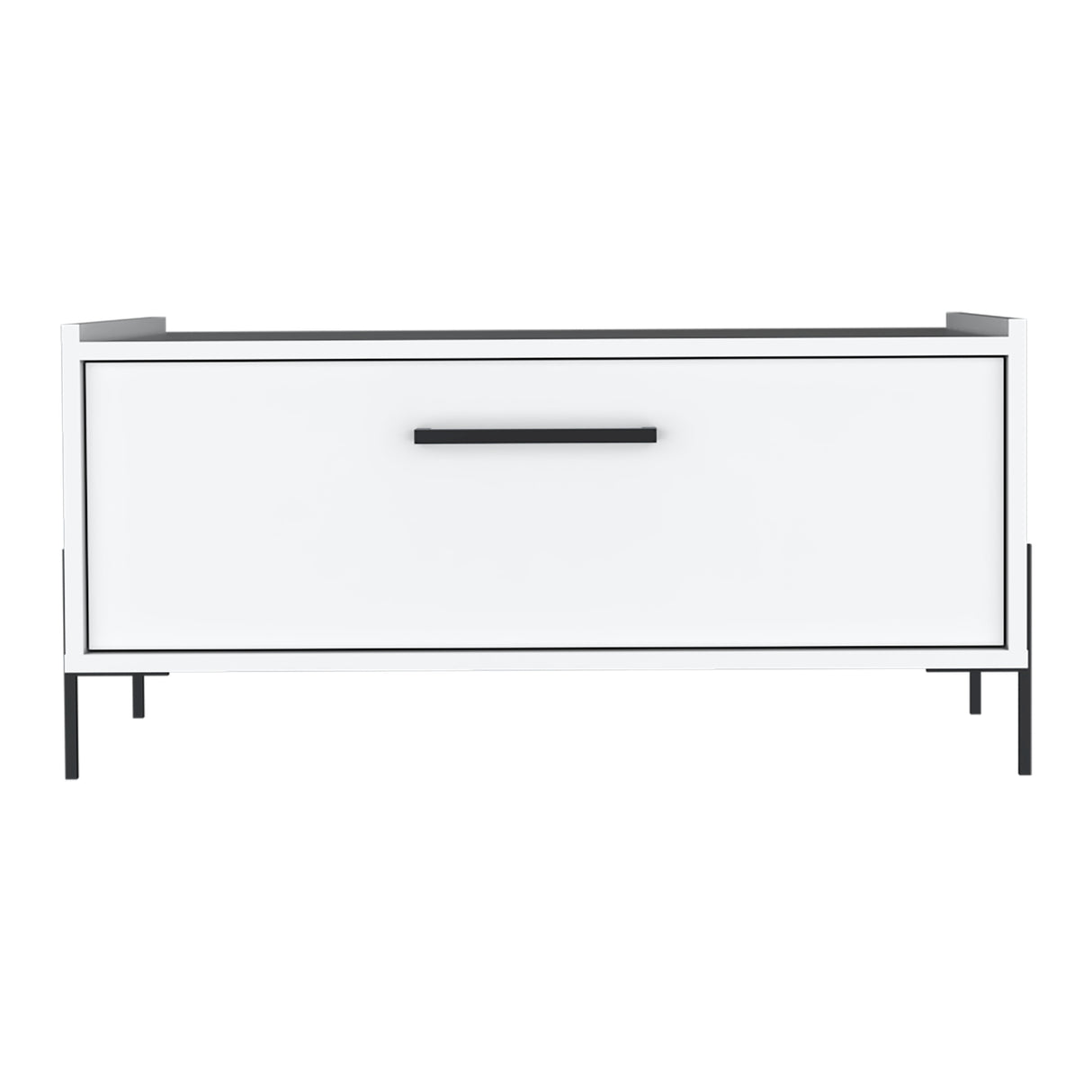 Mesa de Centro Shanghai Blanco 84.2x39.5cm Rectangular con Patas y con Compartimiento - MESAS DE CENTRO | Bylmo