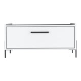 Mesa de Centro Shanghai Blanco 84.2x39.5cm Rectangular con Patas y con Compartimiento - MESAS DE CENTRO | Bylmo