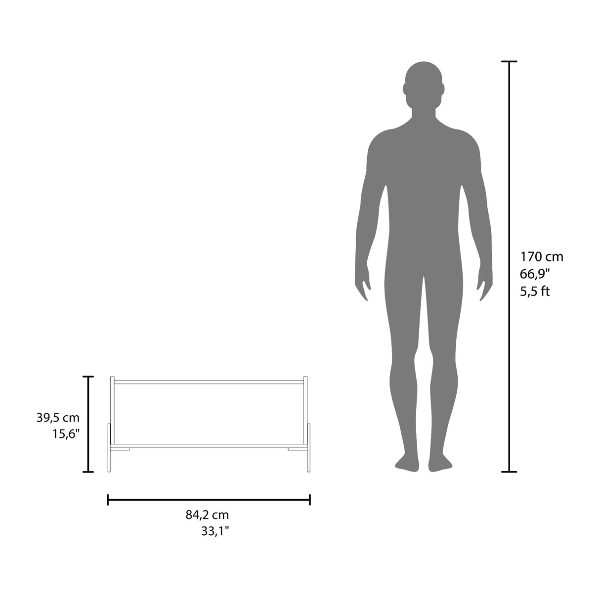 Mesa de Centro Shanghai Blanco 84.2x39.5cm Rectangular con Patas y con Compartimiento - MESAS DE CENTRO | Bylmo