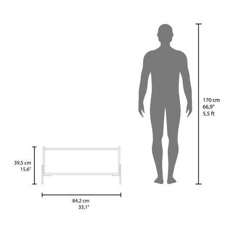 Mesa de Centro Shanghai Blanco 84.2x39.5cm Rectangular con Patas y con Compartimiento - MESAS DE CENTRO | Bylmo
