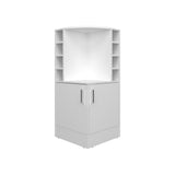 Bar Esquinero Jakes Blanco 46.9x108cm con Ocho Portabotellas y Cuatro Compartimientos - BARES | Bylmo