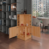 Bar Esquinero Jakes Fresno Europeo 46.9x108cm con Ocho Portabotellas y Cuatro Compartimientos - BARES | Bylmo