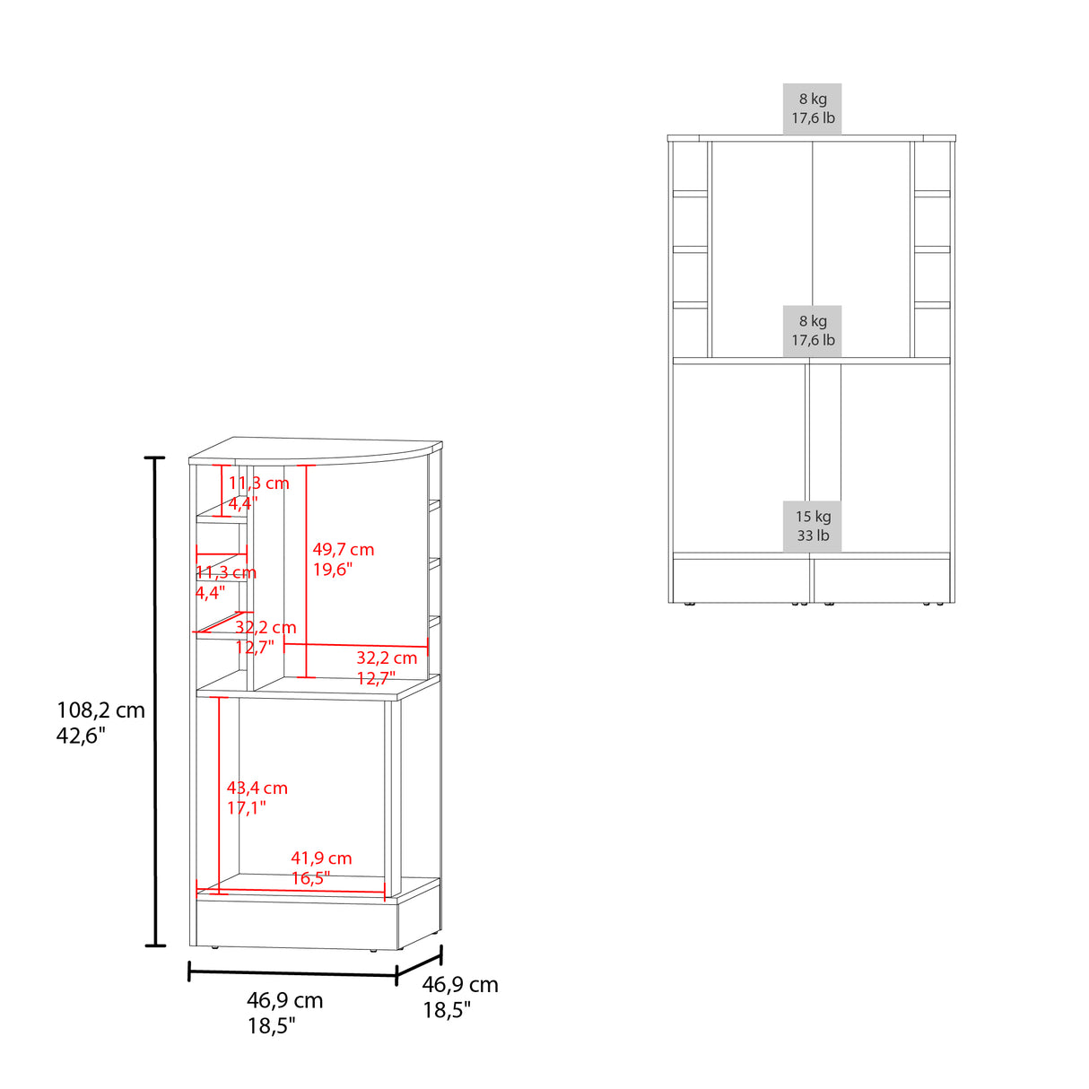 Bar Esquinero Jakes Wengue 46.9x108cm con Ocho Portabotellas y Cuatro Compartimientos - BARES | Bylmo
