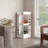 Bar Esquinero Lyman Blanco 46.6x116cm con Catorce Portabotellas y Tres Compartimientos - BARES | Bylmo