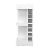 Bar Esquinero Lyman Blanco 46.6x116cm con Catorce Portabotellas y Tres Compartimientos - BARES | Bylmo